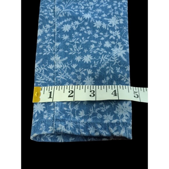 Time and Tru Pull On Pants Size S Floral Denim High Rise Stretch Fitted - Picture 4 of 8